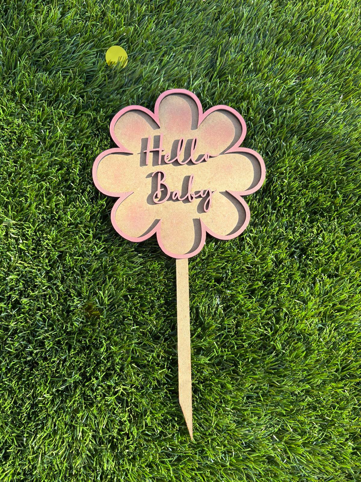 cake topper Hello Baby hecho por Maena